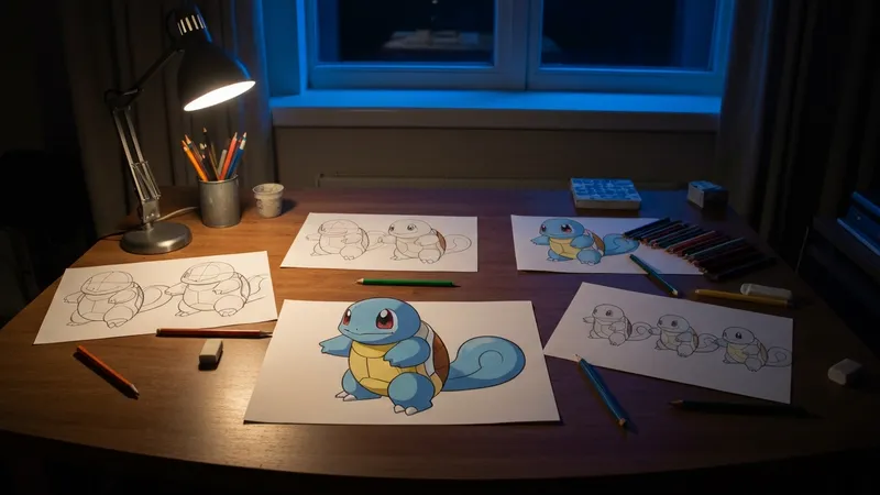 Carapuce dessin : tutoriel facile étape par étape